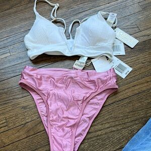 L*Space White and Pink Bikini Set small